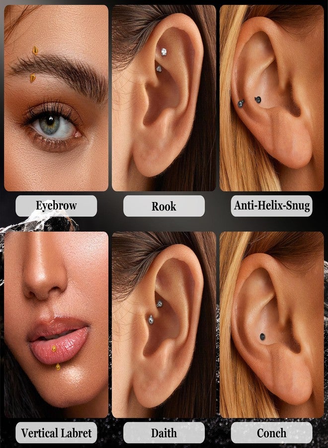 LOREMOW 16G G23 Pure Titanium Eyebrow Piercing Jewelry for Women Men Small Curved Barbell Belly Ring Eyebrow Vertical Labret Lip Tongue Ring Rook Helix Conch Daith Earring Piercing Jewelry Sliver 8MM - Image 5